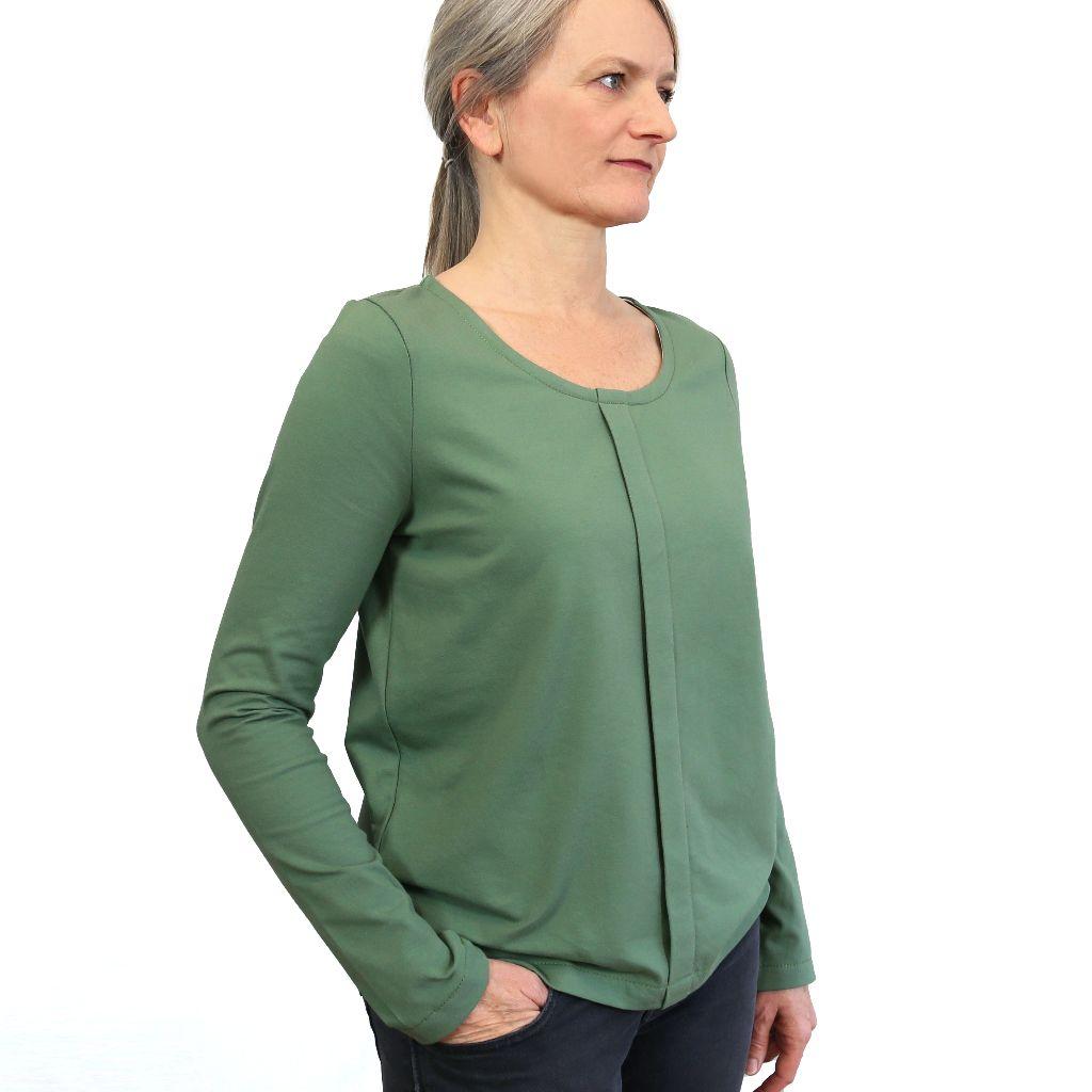 Papierschnittmuster Shirt mit Biese Frau Jella XS-XXL